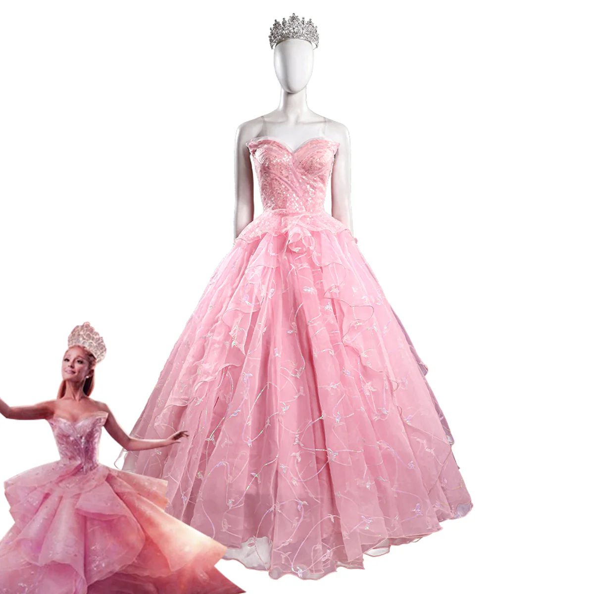 Wicked (2024) Glinda Cosplay Costume
