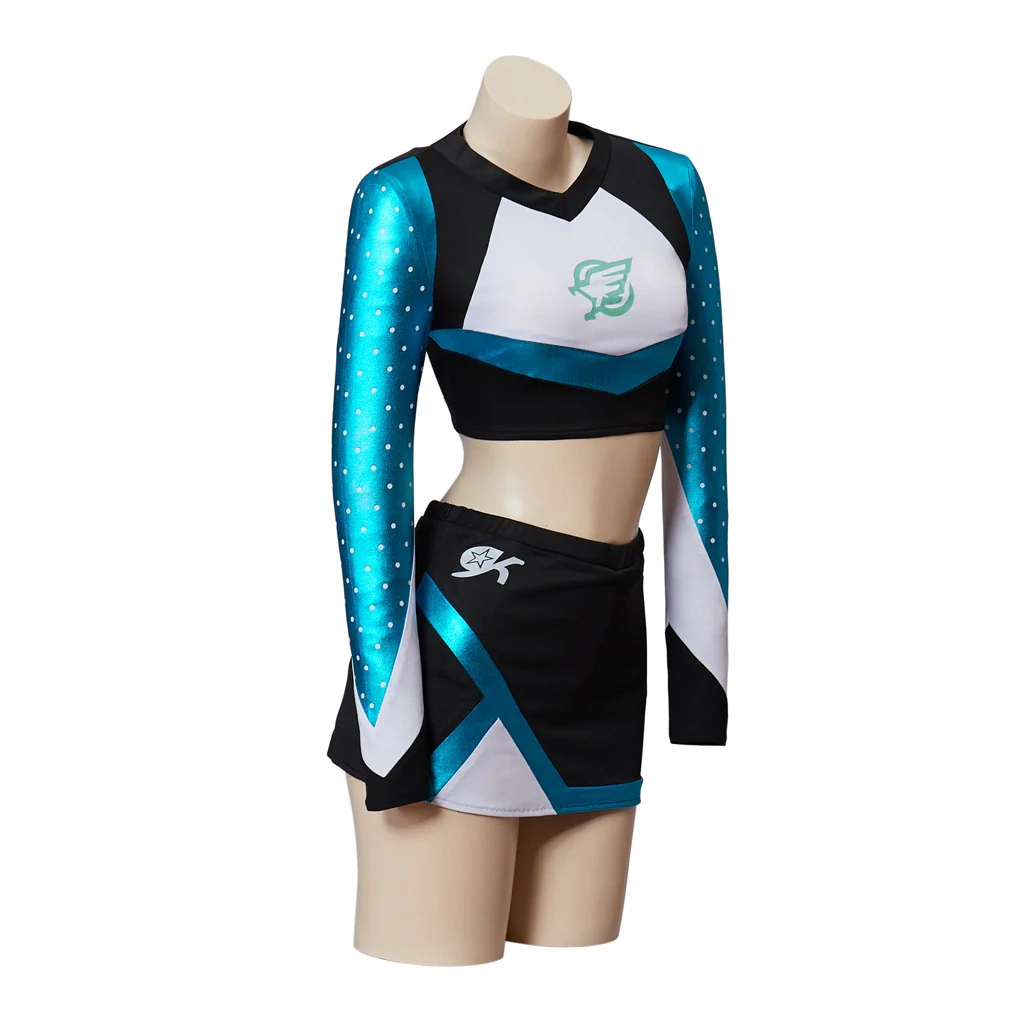 Euphoria Maddy Perez Blue Cheerleader Outfit Women Halloween Carnival Party Cosplay Costume