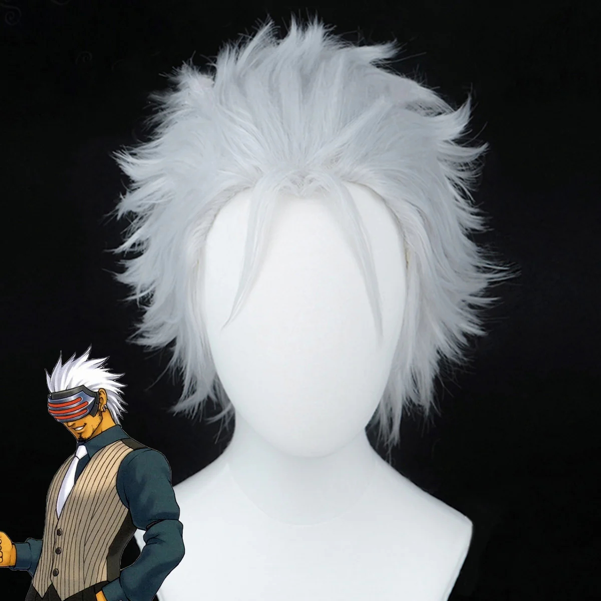 Ace Attorney Season 2 Godot Grey White Cosplay Wig