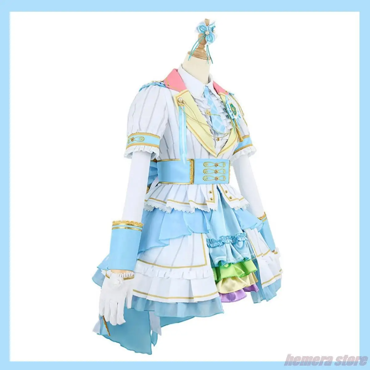 Anime Bang Dream ! Girls Band Party! Hikawa Hina Cosplay Costume Lolita Princess Skirt Wig Suit 