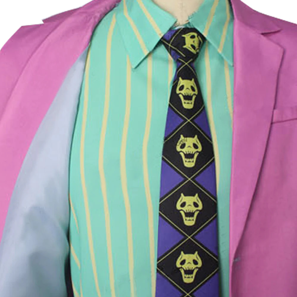 JoJo's Bizarre Adventure Yoshikage Kira Pink Cosplay Costume