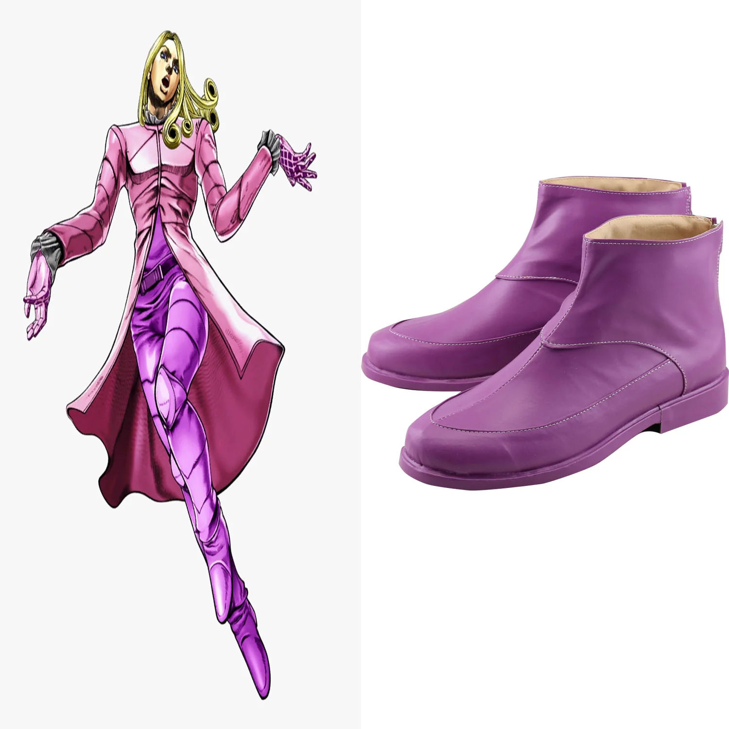 Jojo'S Bizarre Adventure: STEEL BALL RUN Funny Valentine Pink Cosplay Shoes