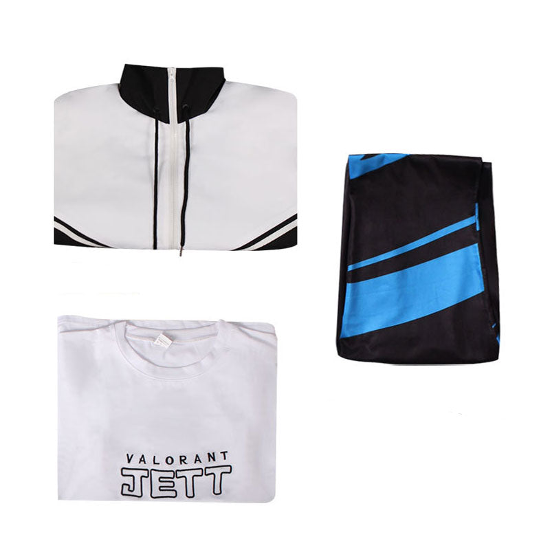 Valorant Jett White Black Coat Cosplay Costume