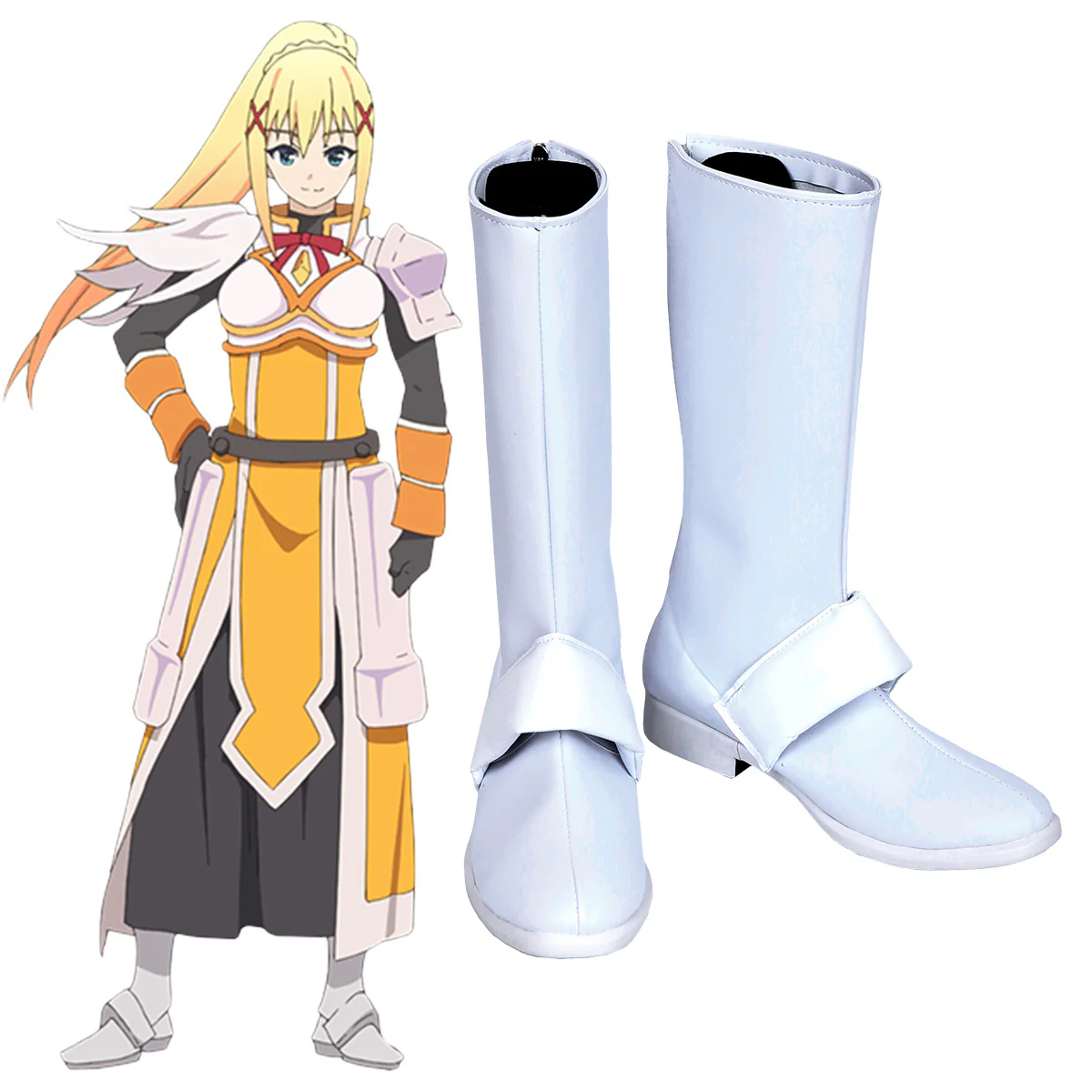 Kono Subarashii Sekai ni Shukufuku o Darkness White Shoes Cosplay Boots