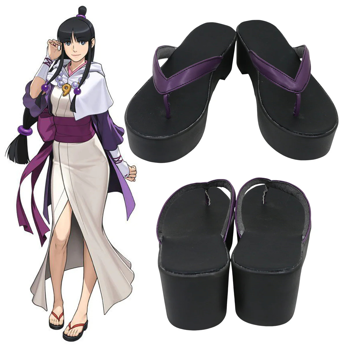 Ace Attorney Gyakuten Saiban Pearl Fey Maya Fey Clogs Cosplay Shoes