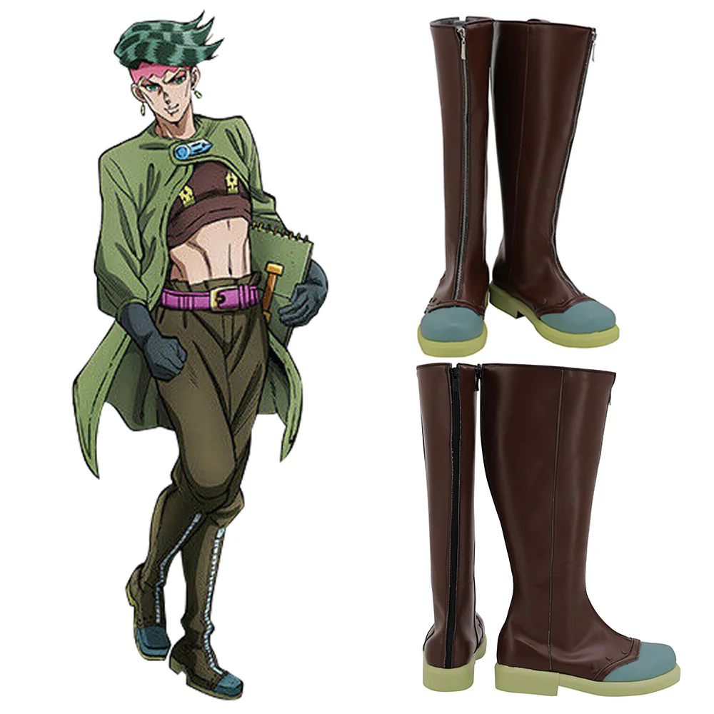 JoJo's Bizarre Adventure Rohan Kishibe Brown Shoes Cosplay Boots