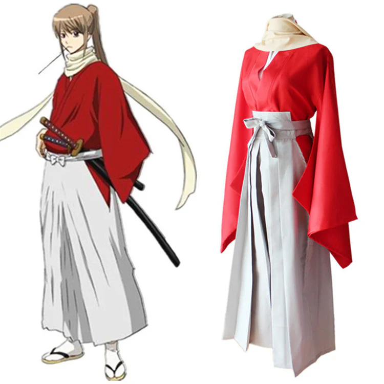 Anime GINTAMA Okita Sougo Kimono Cosplay Costume