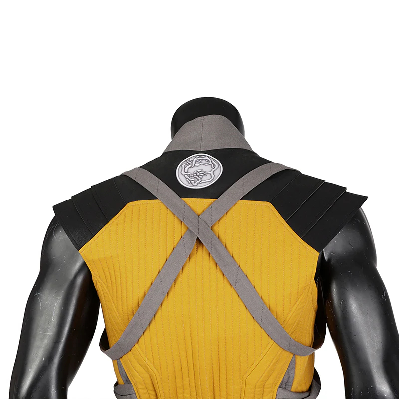 Mortal Kombat Scorpion Top Pants Mask Full Outfits Party Carnival Halloween Cosplay Costume