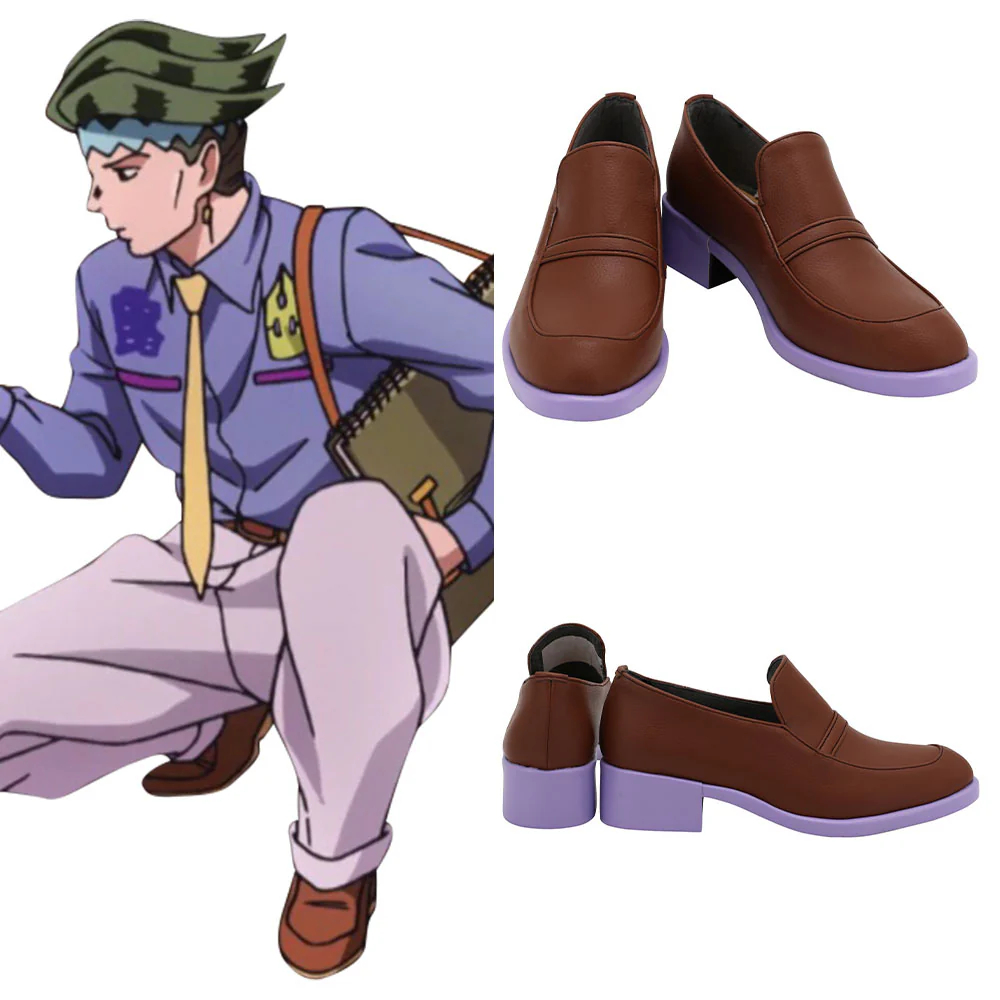 Jojo'S Bizarre Adventure: Unbreakble Diamond Rohan Kishibe Sketch Brown Cosplay Shoes