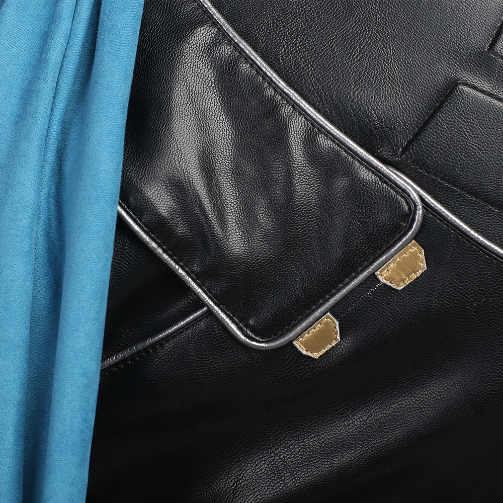 Marvel Movie Thor Ragnarok Valkyrie Black Battle Suit Halloween Cosplay Costume Blue Cloak M20170165