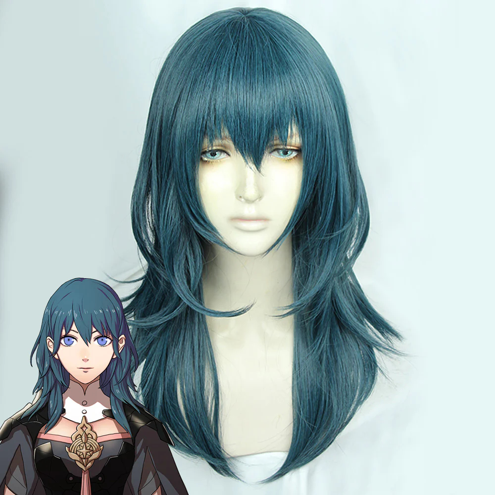 Fire Emblem: Three Houses Female Byleth Grey Green Cosplay Wig