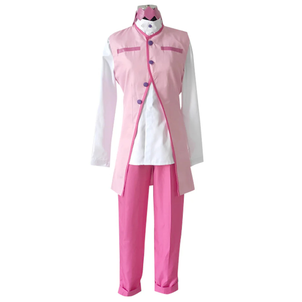 Jojo'S Bizarre Adventure : Unbreakble Diamond Rohan Kishibe Pink Cosplay Costume