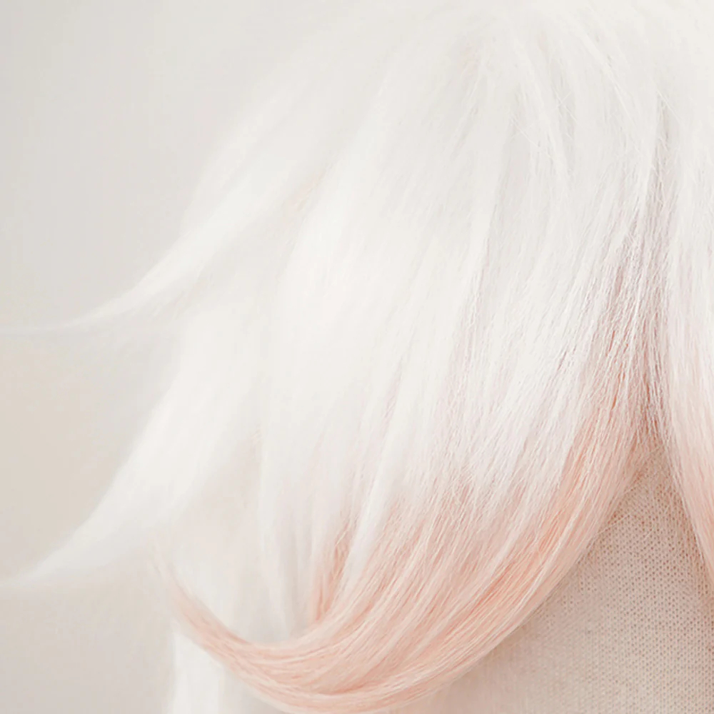 Super Danganronpa 2 Komaeda Nagito White Pink Cosplay Wig