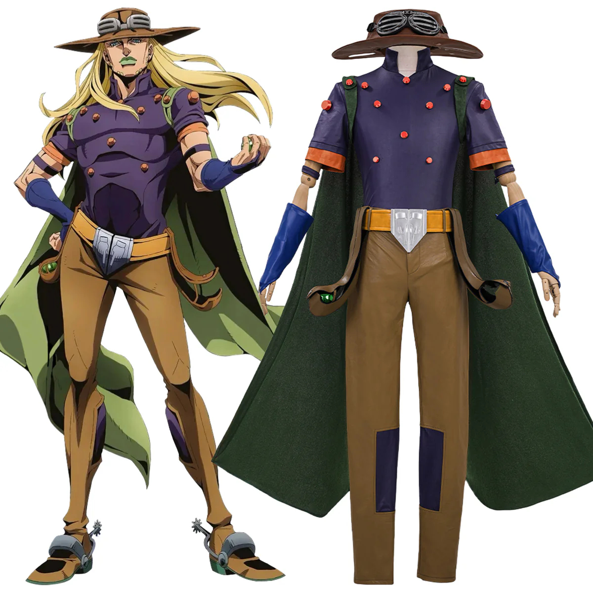 JoJo's Bizarre Adventure: Steel Ball Run Anime Gyro Zeppeli Premium Edition Cosplay Costume