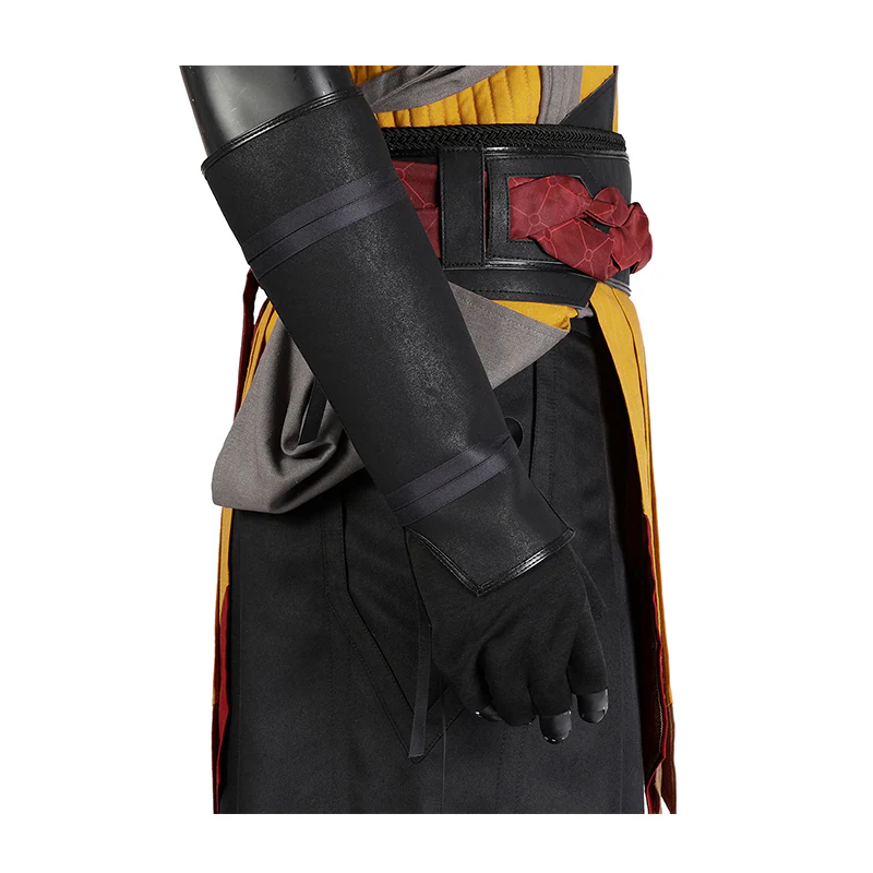 Mortal Kombat Scorpion Top Pants Mask Full Outfits Party Carnival Halloween Cosplay Costume