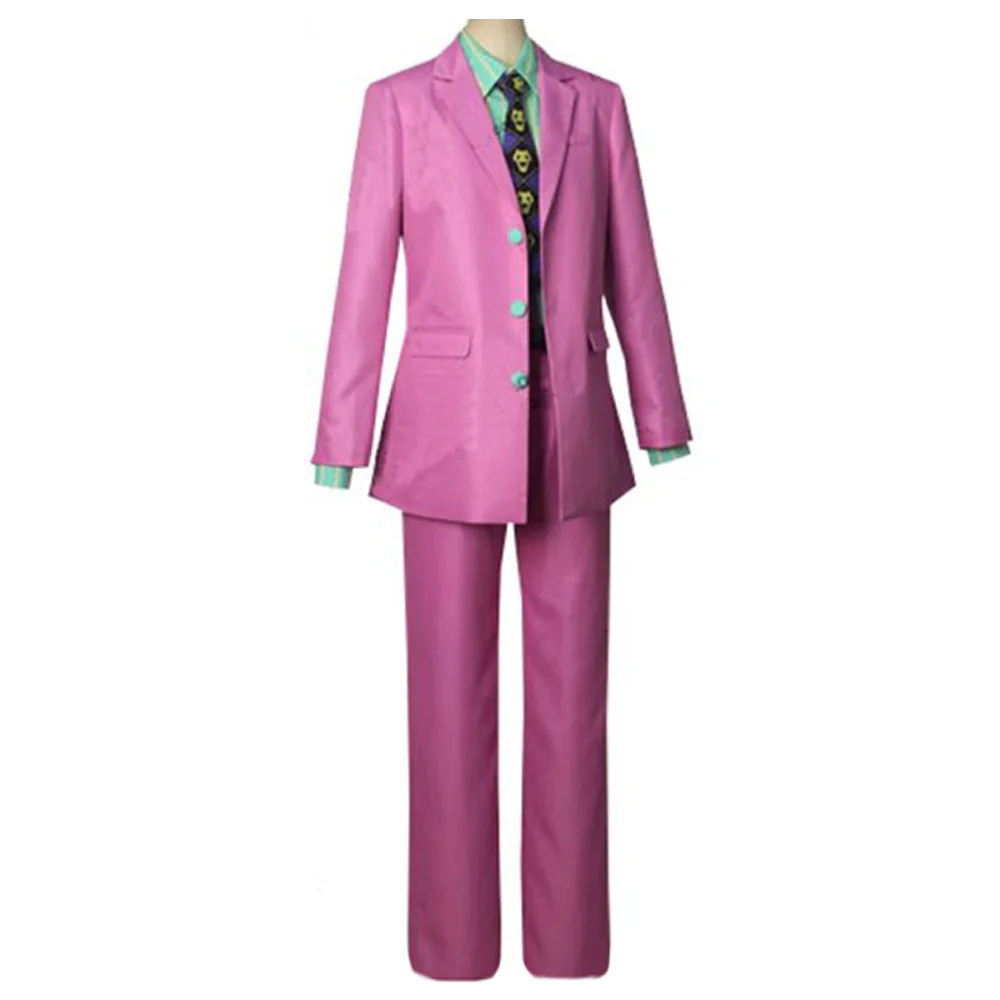 JoJo's Bizarre Adventure Yoshikage Kira Pink Cosplay Costume