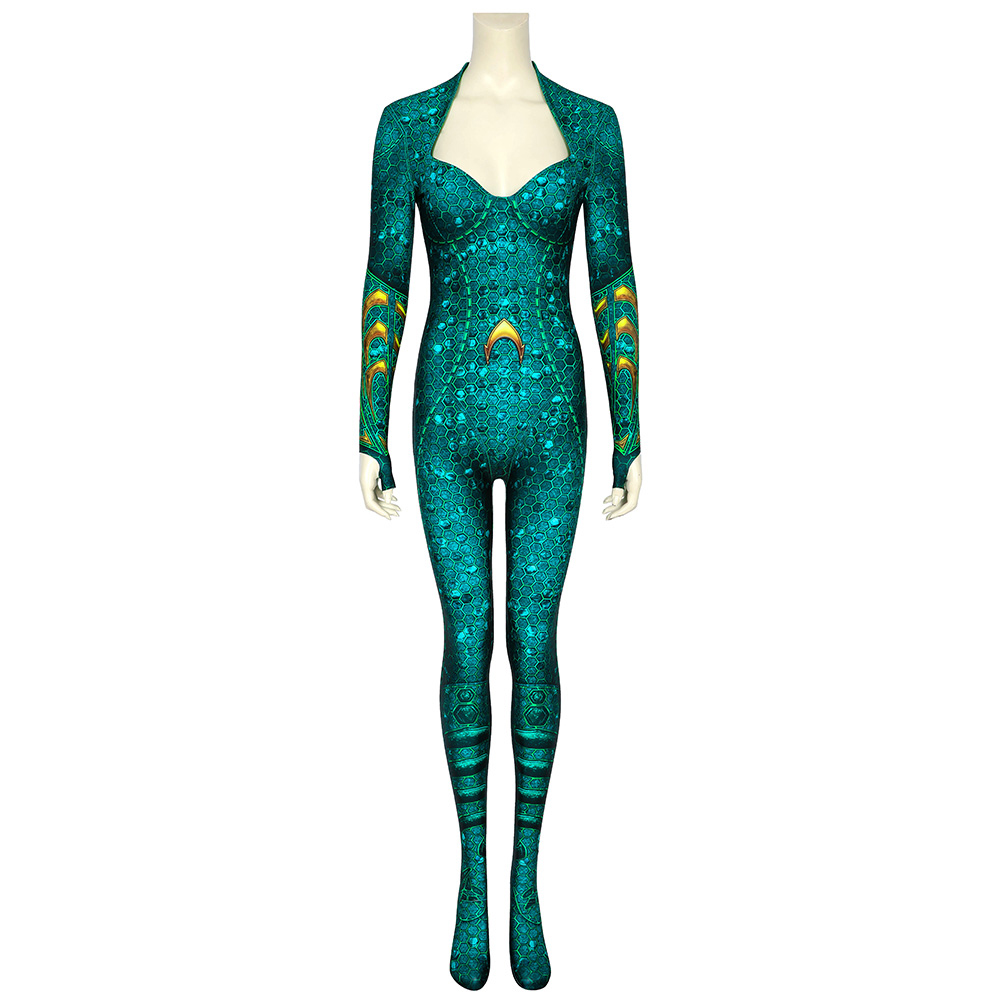 DC Movie  Mera Cosplay Suit Aquaman Mera Spandex Printed Cosplay Costumes J19010EA
