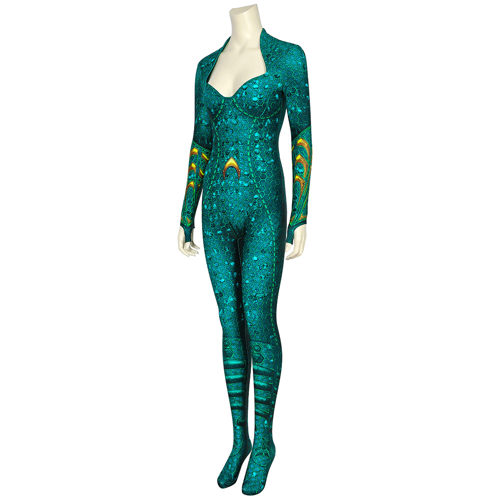 DC Movie  Mera Cosplay Suit Aquaman Mera Spandex Printed Cosplay Costumes J19010EA