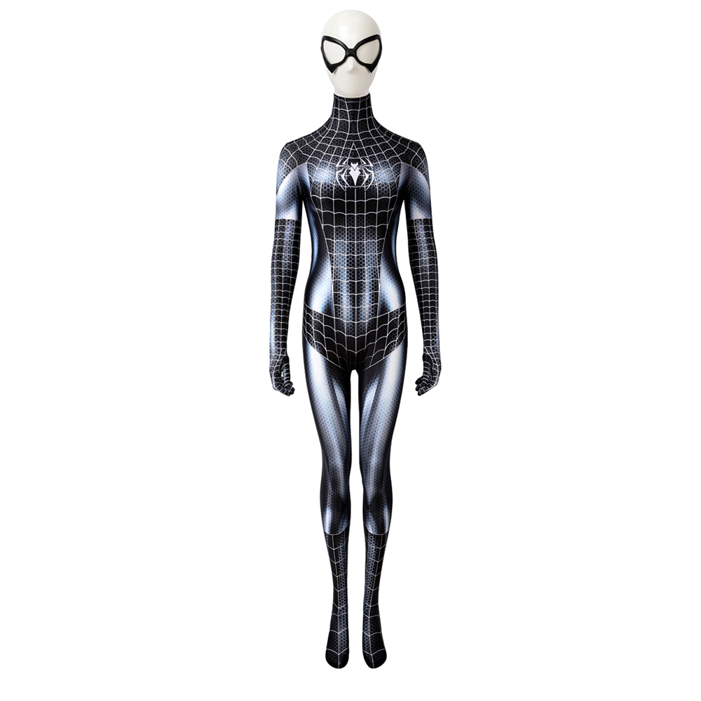 Movie Spiderman Cosplay black cat Woman Zentai Suit Spandex Bodysuit Superhero Zentai Costume J19081EA