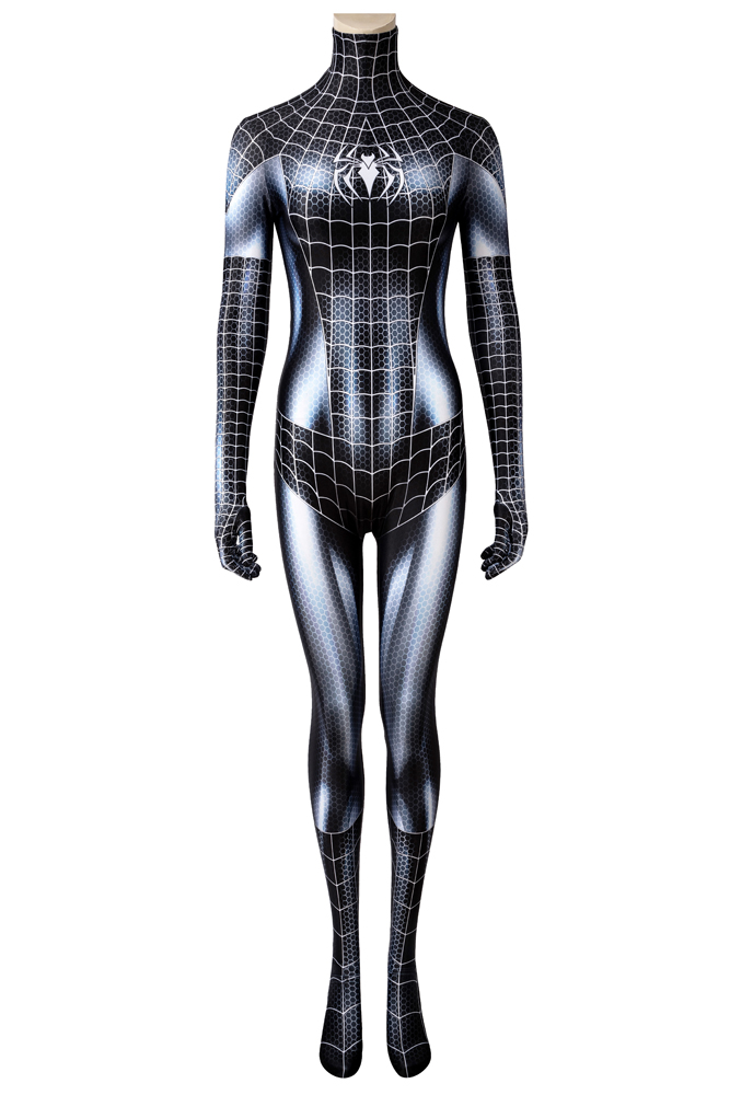 Movie Spiderman Cosplay black cat Woman Zentai Suit Spandex Bodysuit Superhero Zentai Costume J19081EA