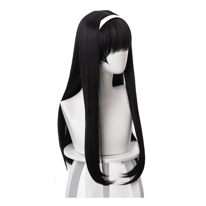 Anime Inuyasha Kikyo Long Straight Black Cosplay Wigs