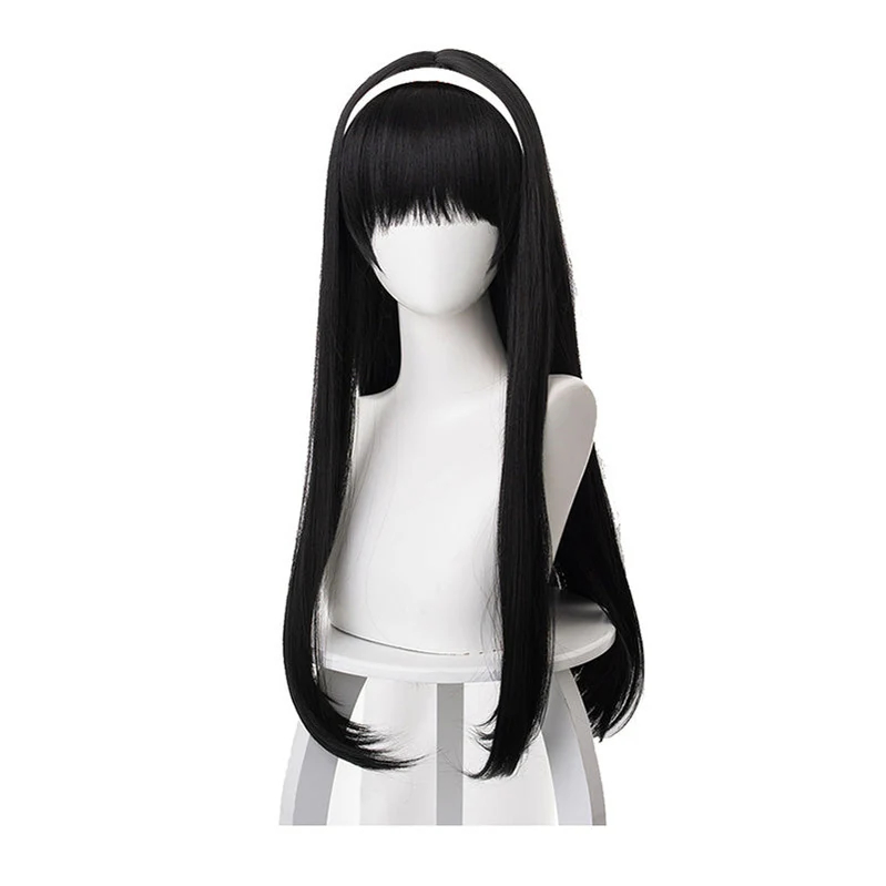 Anime Puella Magi Madoka Magica Homura Akemi Long Straight Black Cosplay Wigs
