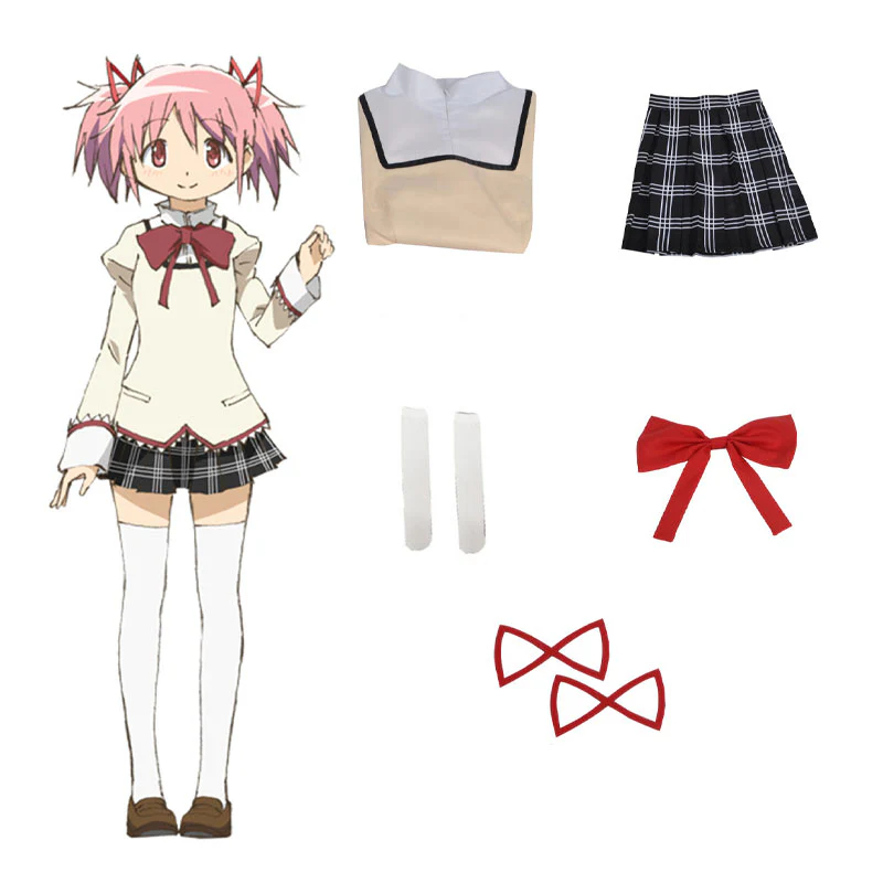 Puella Magi Madoka Magica: Walpurgisnacht Rising Madoka Kaname Uniform Cosplay Costume