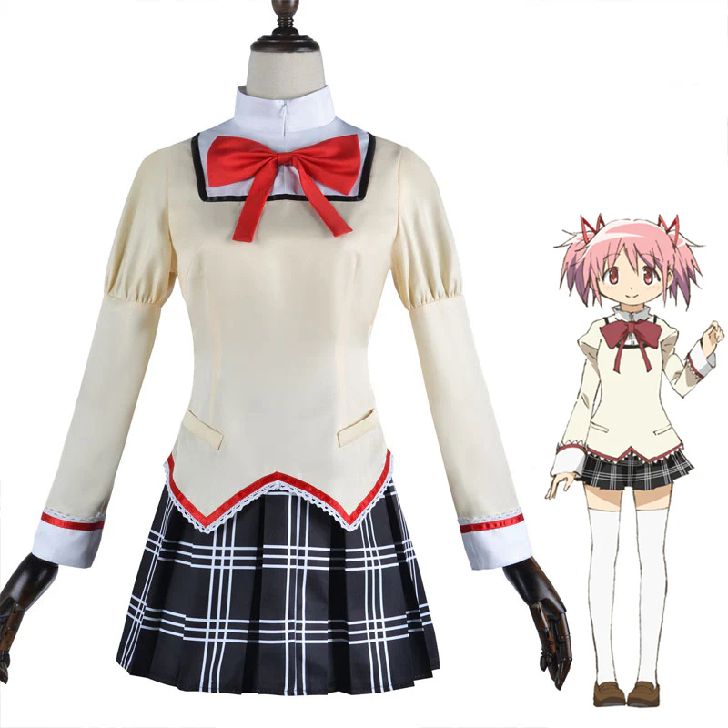 Puella Magi Madoka Magica: Walpurgisnacht Rising Madoka Kaname Uniform Cosplay Costume