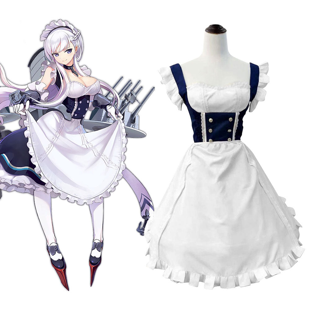 Azur Lane HMS Belfast Cosplay Costume Sexy White Dress Halloween 