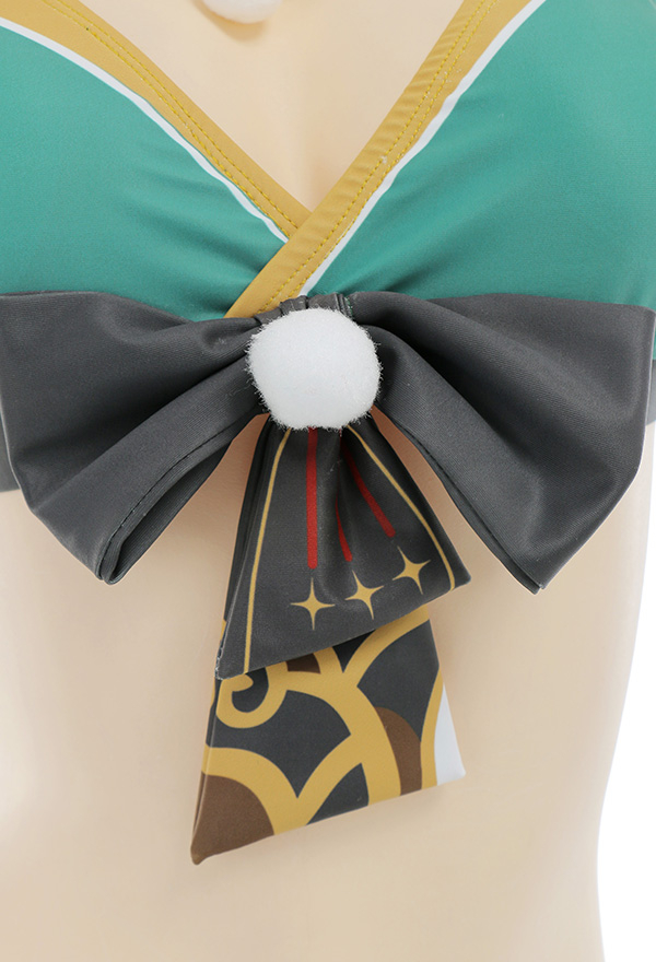 Anime New Skin Swimsuit Bikini With Kimono Cover Up Women Venti Hutao Cosplay Swimwear 