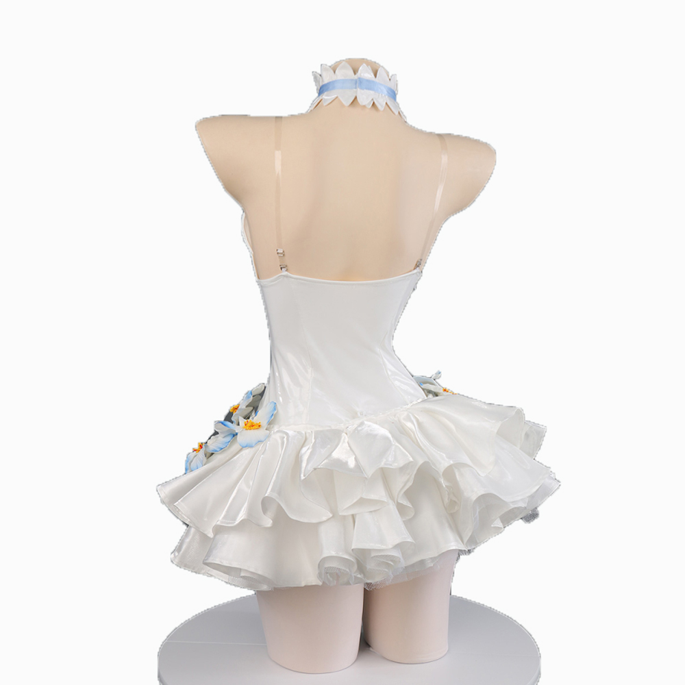 Anime Hatsune Miku Flower Fairy Cosplay Costume Cute Girl White Bunnies Jumpsuit  Carnival Party Dress
