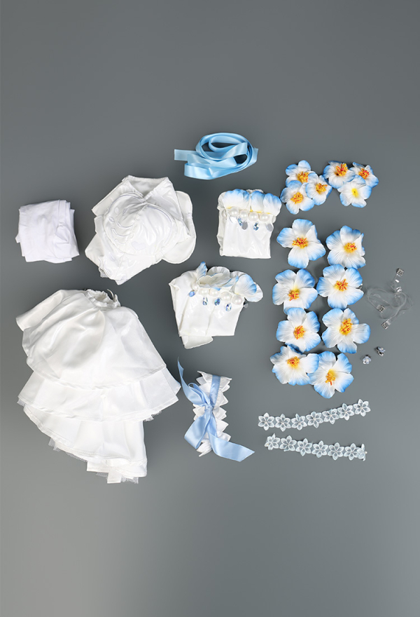 Anime Hatsune Miku Flower Fairy Cosplay Costume Cute Girl White Bunnies Jumpsuit  Carnival Party Dress