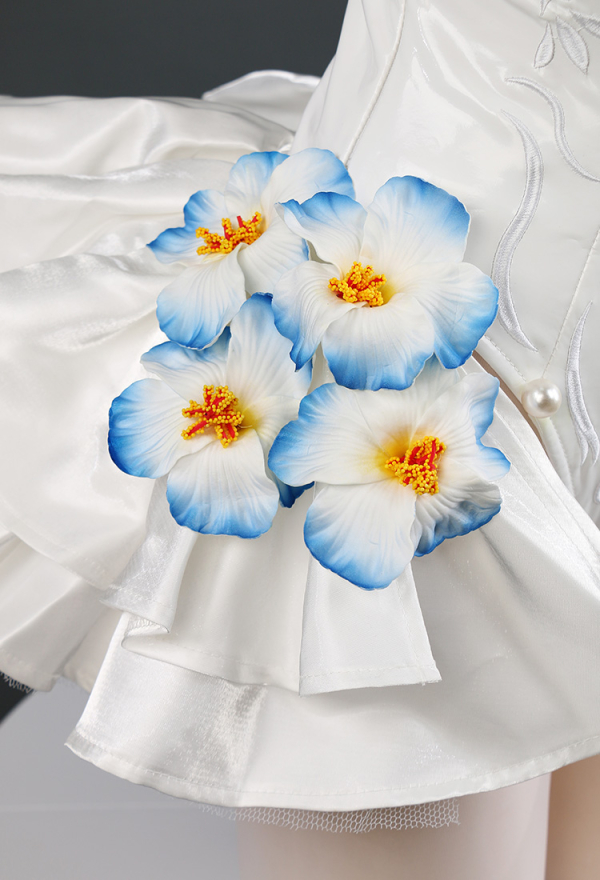 Anime Hatsune Miku Flower Fairy Cosplay Costume Cute Girl White Bunnies Jumpsuit  Carnival Party Dress