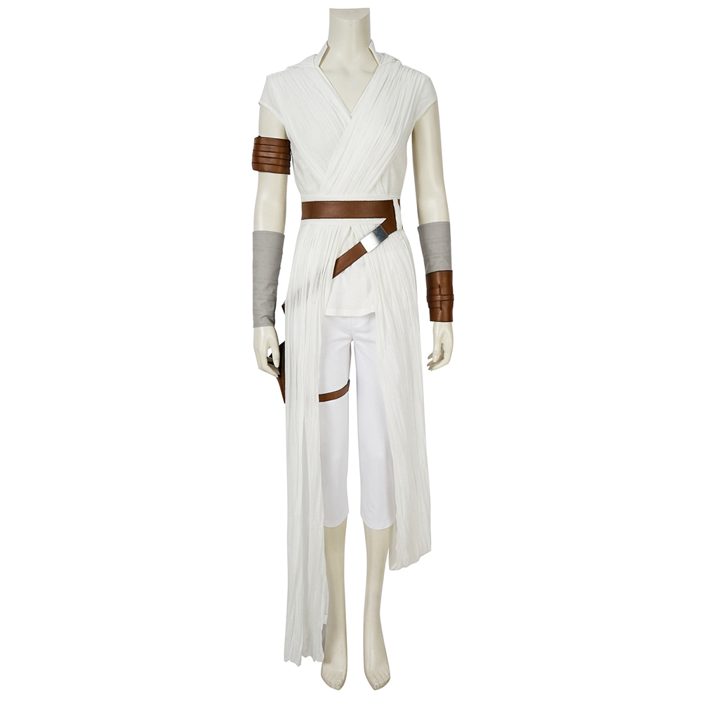 Movie Star Wars The Rise of Skywalker Cosplay Rey Costume Outfit Full Set Halloween