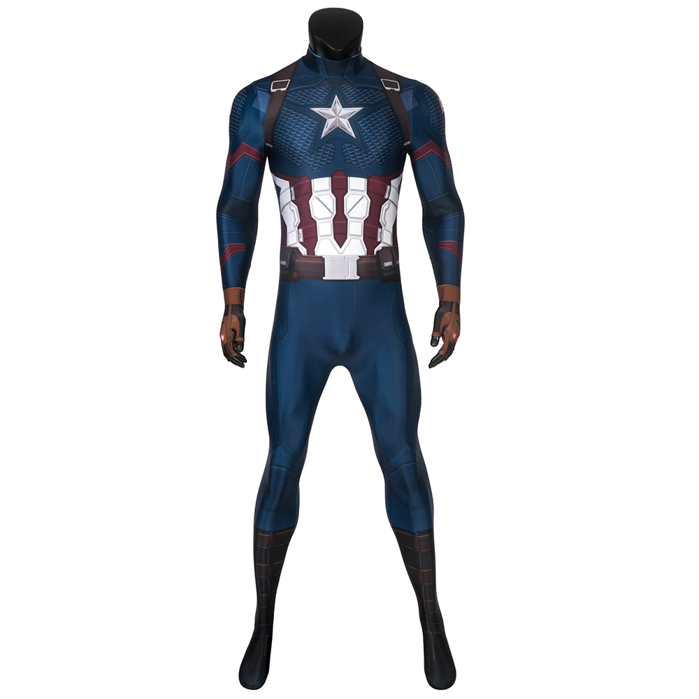 Marvel Movie Avengers: Endgame Steven Rogers Captain America Cosplay Costume For Man J4432