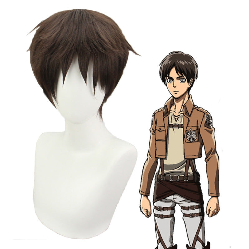 Attack on Titan Eren Jaeger Short Brown Cosplay Wigs