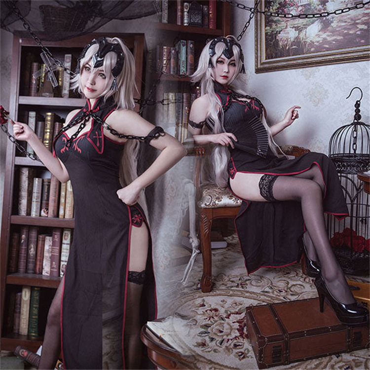 Fate Grand Order Ruler Joan of Arc Jeanne d'Arc Cheongsam Halloween Cosplay Costume