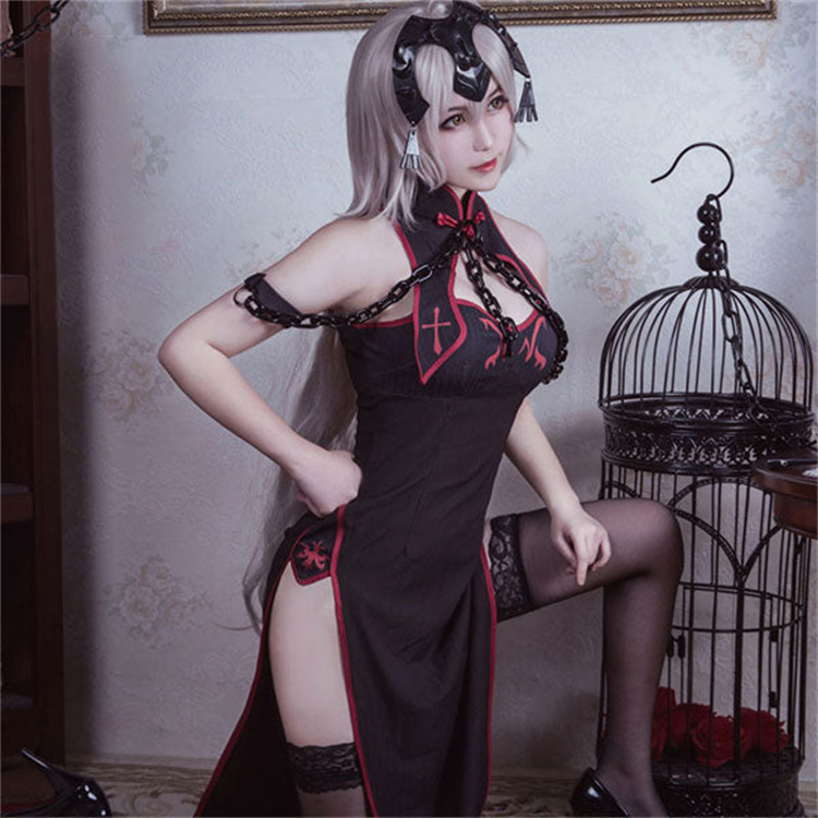 Fate Grand Order Ruler Joan of Arc Jeanne d'Arc Cheongsam Halloween Cosplay Costume