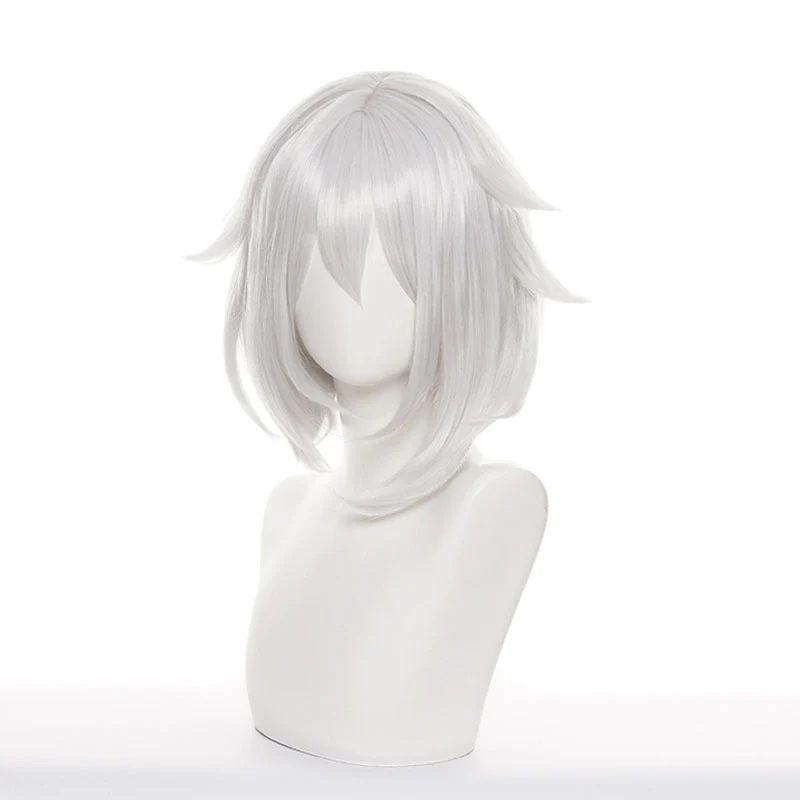 Game Genshin Impact Paimon Gray White Short Cosplay Wig