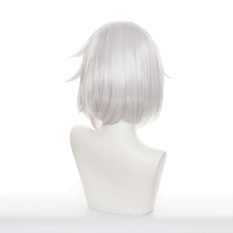 Game Genshin Impact Paimon Gray White Short Cosplay Wig