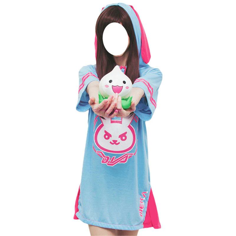 Game Overwatch 2 D.Va Hana Song Hoodie Dress Cosplay Costumes