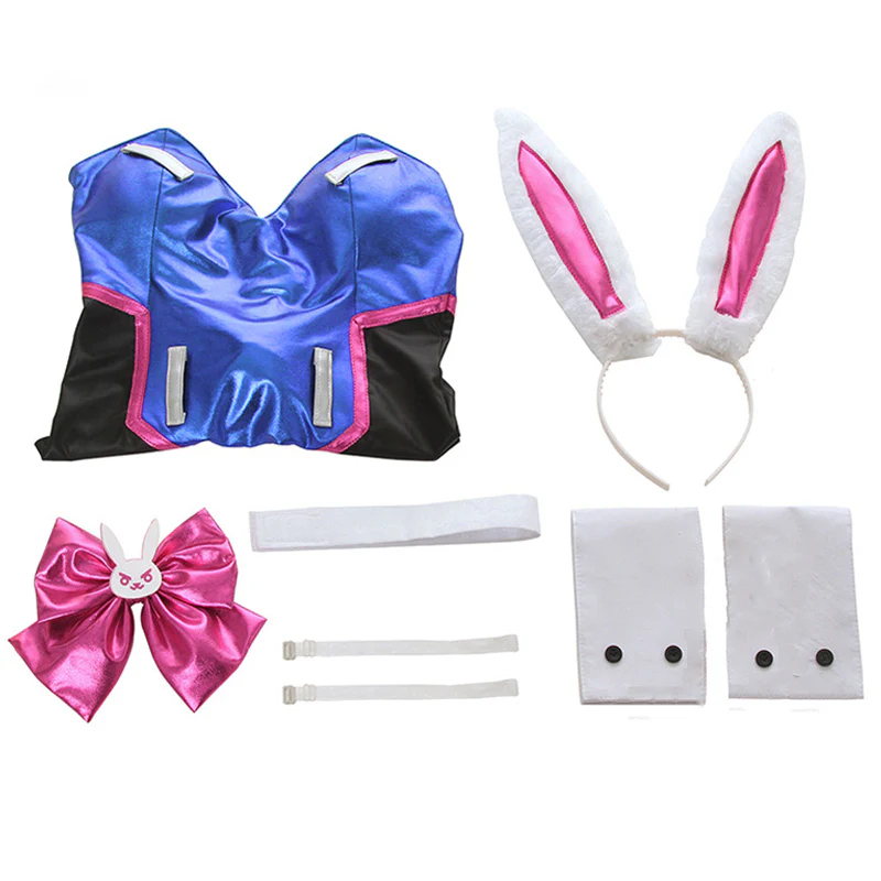 Game Overwatch D.Va Hana Song Bunny Girl Cosplay Costumes