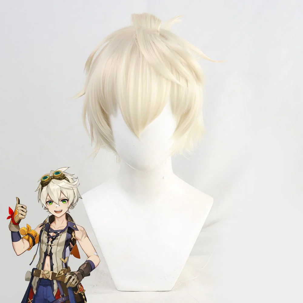 Genshin Impact Bennett White Cosplay Wig