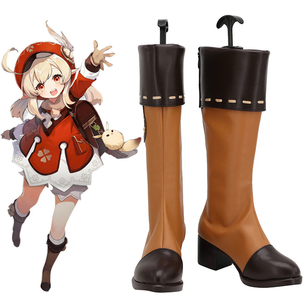 Genshin Impact Klee Brown Cosplay Shoes Boots