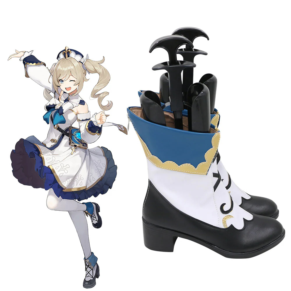 Genshin Impact Barbara White Cosplay Shoes