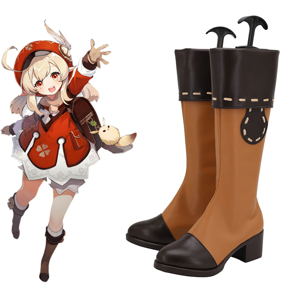 Genshin Impact Klee Brown Cosplay Shoes Boots
