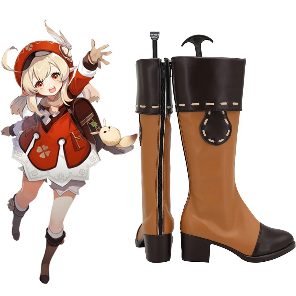 Genshin Impact Klee Brown Cosplay Shoes Boots