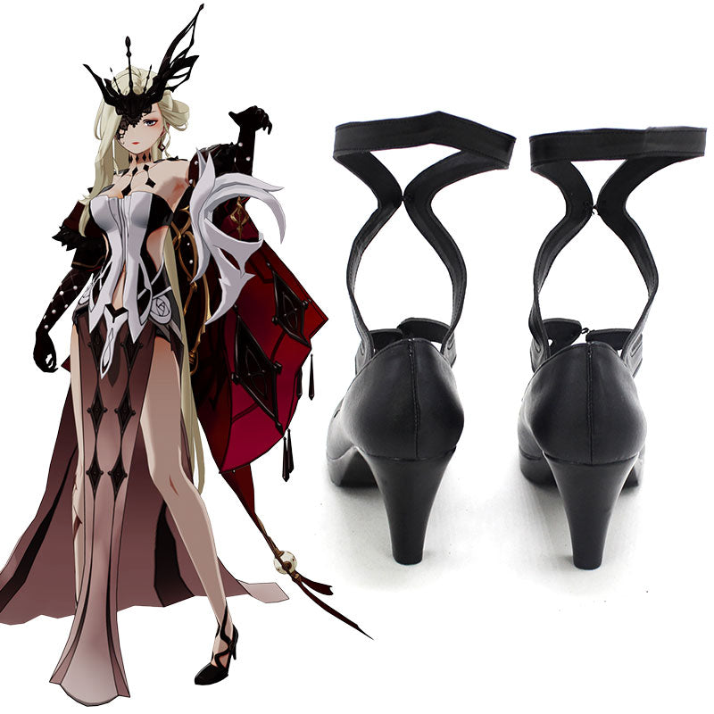 Genshin Impact La Signora Black Cosplay Shoes