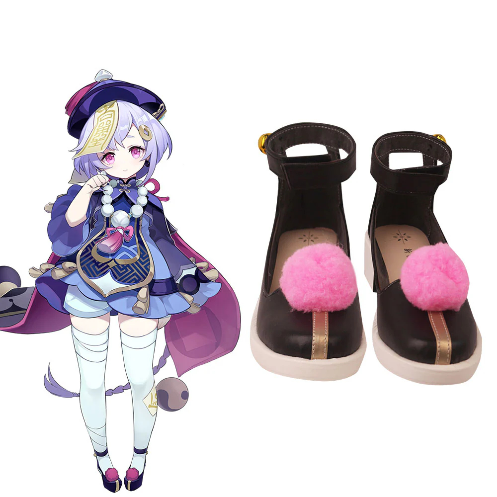 Genshin Impact Qiqi Black Cosplay Shoes