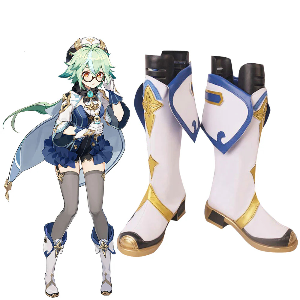 Genshin Impact Sucrose White Cosplay Shoes Boots